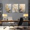 3Pcs Modern Abstract Golden White Leaves Canvas Wall Art (16x24in)